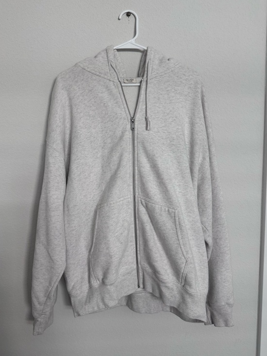 Brandy Melville Tops - John Galt Oversized Gray Zip Up Hoodie